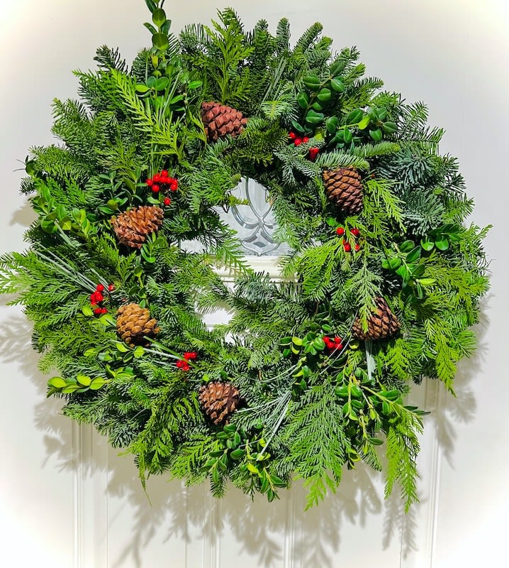 Classic Holiday Wreath Flower Bouquet