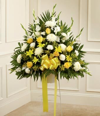 Yellow & White Standing Basket