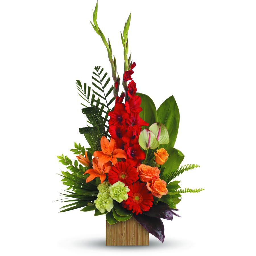 Red & Orange Vased Arrangement