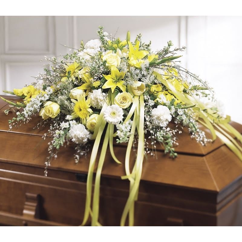 Yellow Splendor Casket Spray