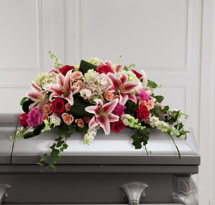 Stargazer Lily Casket Spray Flower Bouquet