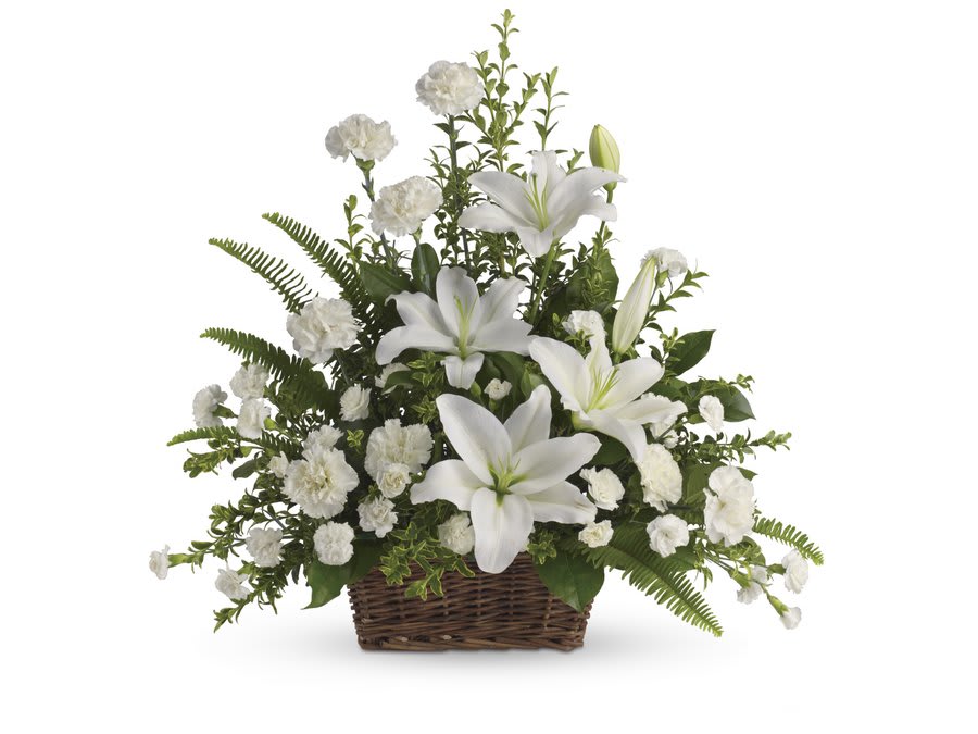 Mixed White Basket Arrangement Flower Bouquet