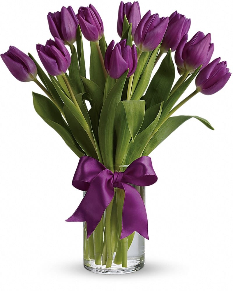 Passionate Purple Tulips Flower Bouquet
