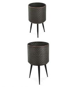 Embossed Cylinder Plant Stand