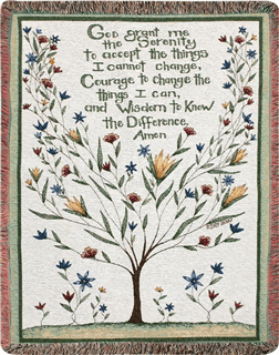 Serenity Prayer Tapestry Throw Flower Bouquet