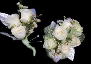 Green Whisper Wristlet and Boutonniere Set