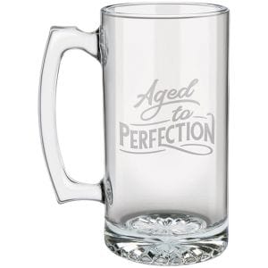 Aged To Perfection 16oz Beer Mug Flower Bouquet