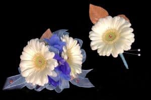 Sapphire Elegance Wristlet and Boutonniere Set