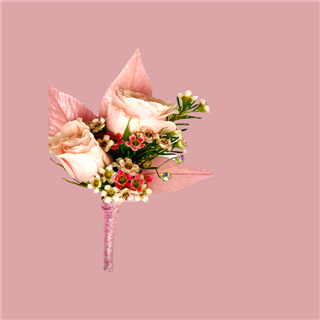 Blushing Petals Boutonniere
