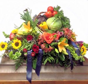 Vegetable Themed Casket Spray