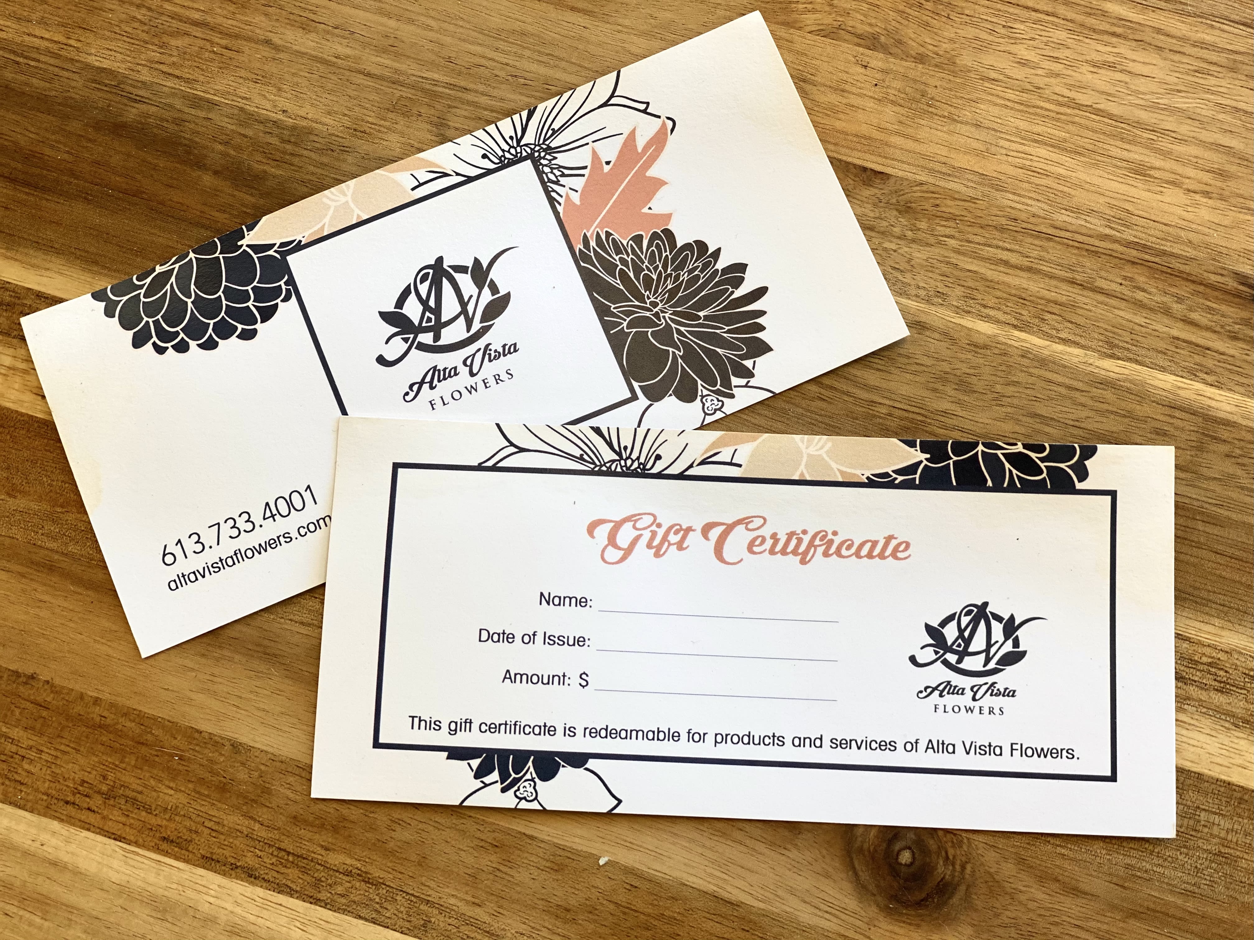 Alta Vista Flowers Gift Certificate Flower Bouquet