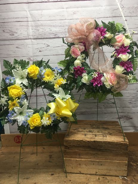 Cemetery Silk (Artificial) Wreath Flower Bouquet