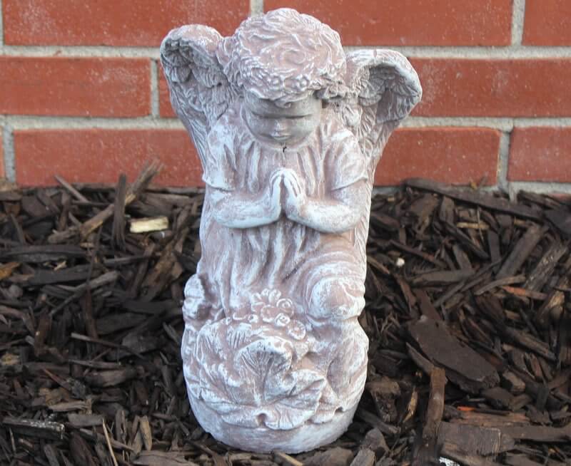 Cherub Praying Statue Flower Bouquet