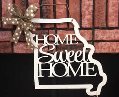 Home Sweet Home Missouri Wood Cutout Sign