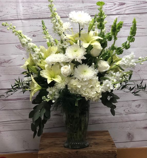 Classic White Arrangement in Urn Vase