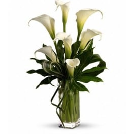 Large Callas in Vase Flower Bouquet