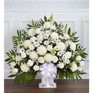 Fresh Flower Floor Basket White