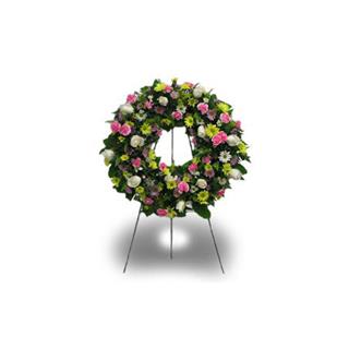 6A-Pastel Color Fresh Mixed Flower Wreath