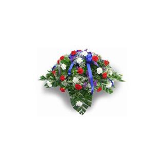 5C-36 Carnation Casket Spray Red, White, And Blue Flower Bouquet