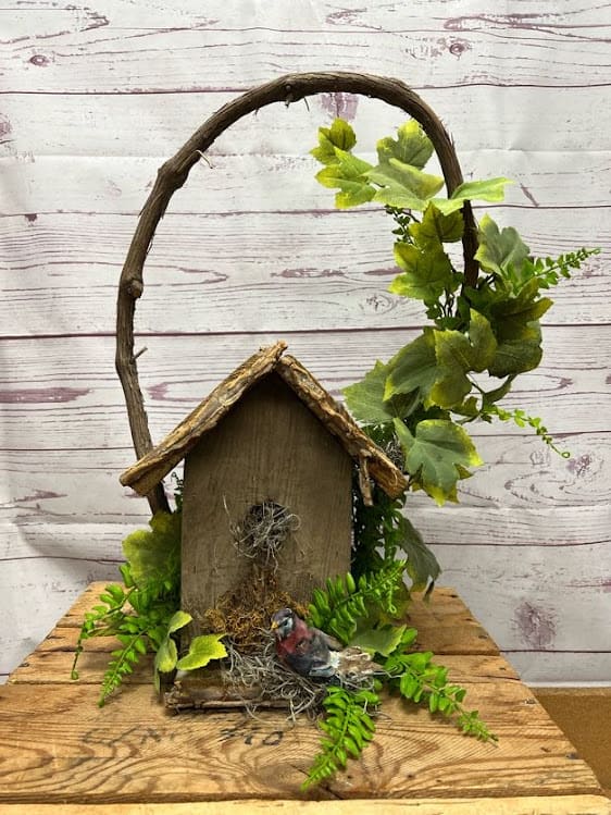 Silk (Artificial) Floral Vining Bird House