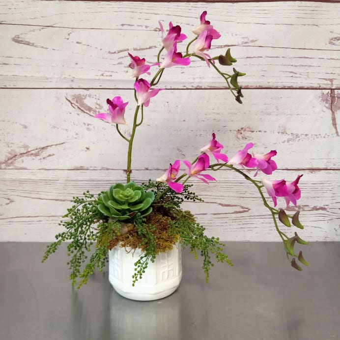 Purple Silk (Artificial) Orchid Plant