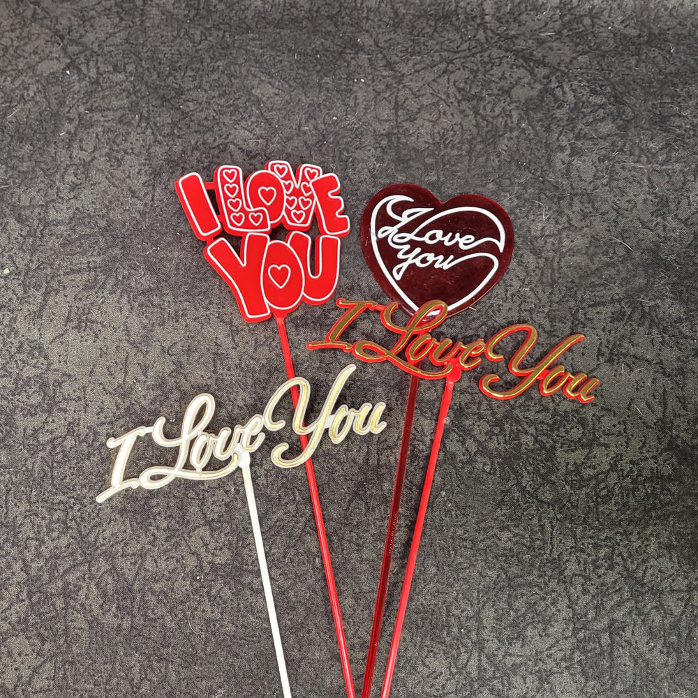 GAPPickILY - I love you Plastic Pick Flower Bouquet