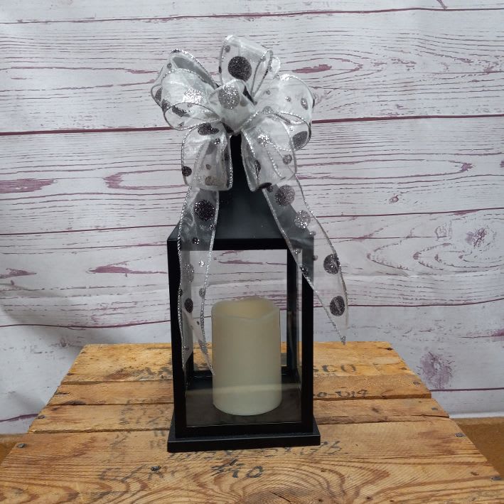 Sleek Black Lantern Flower Bouquet