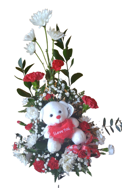 Assorted Floral and Teddy Flower Bouquet