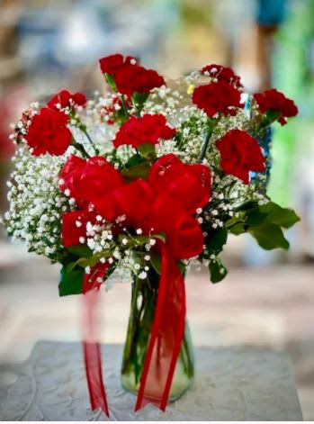 Carnations in a Vase Flower Bouquet