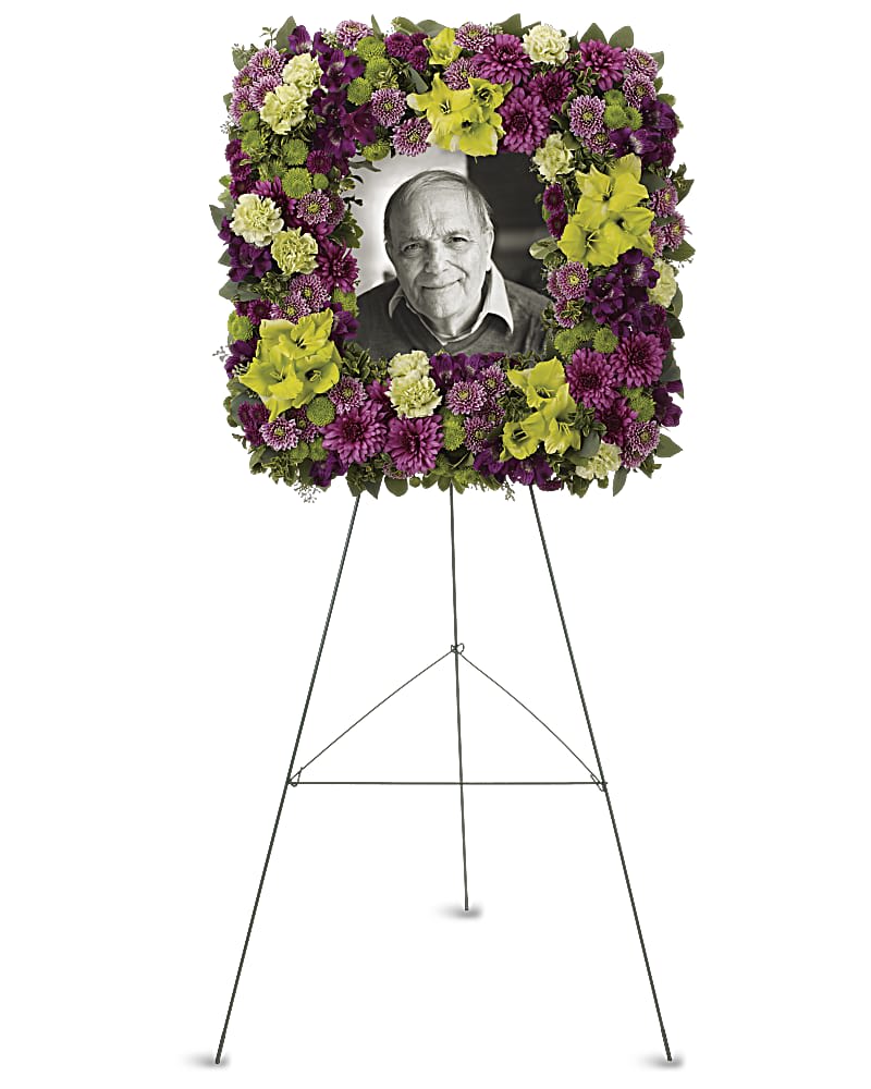 Mosaic of Memories Square Easel Wreath Flower Bouquet