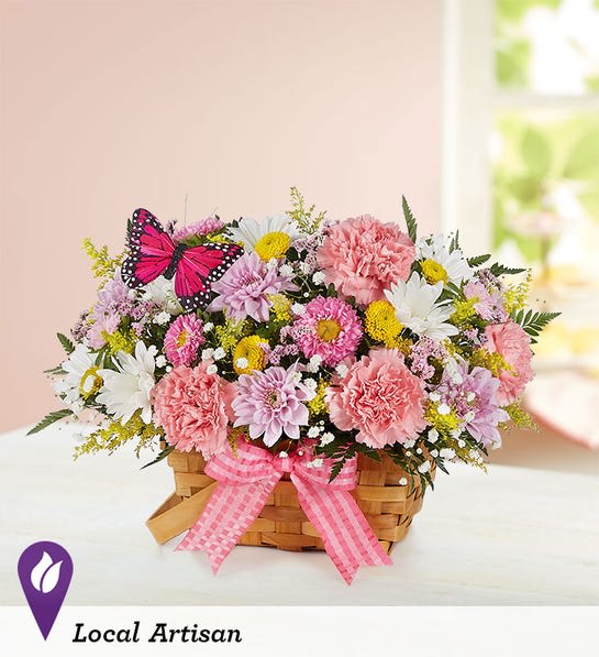 Blossoming Blooms Basket Flower Bouquet