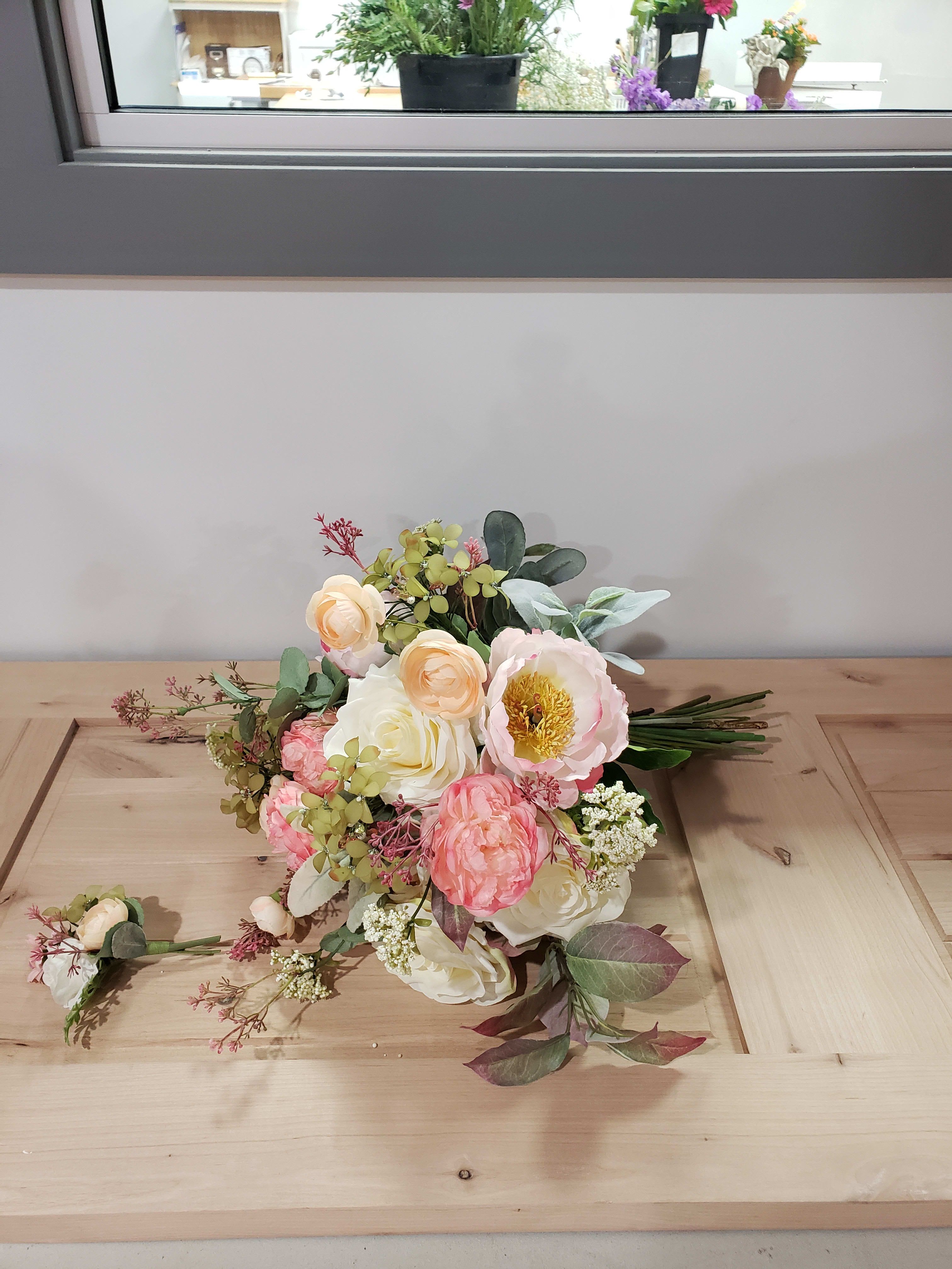 Southern Charm Everlasting Bridal Bouquet and Boutonniere Set