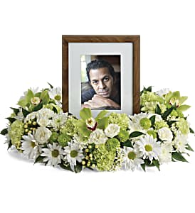 Garden Wreath Photo Tribute Bouquet Flower Bouquet