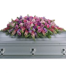 Lavender Tribute Casket Spray Flower Bouquet