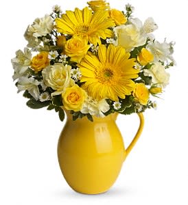 Teleflora's Sunny Day Pitcher of Cheer