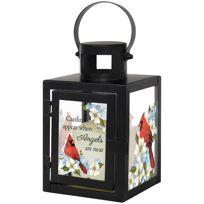 Small "Cardinals Appear" Memorial Lantern Flower Bouquet