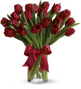 Radiantly Red Tulips Flower Bouquet