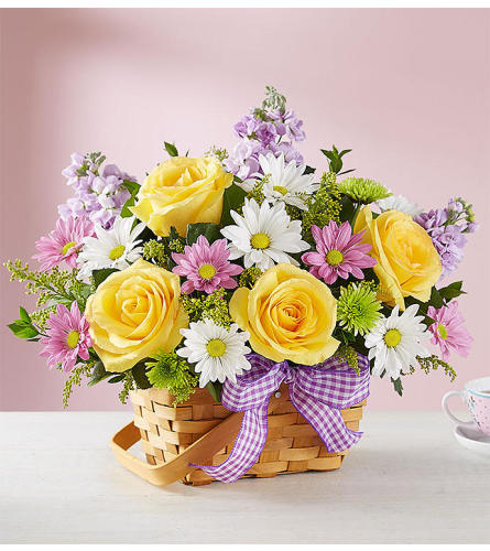 Springtime Wishes™ Basket Flower Bouquet