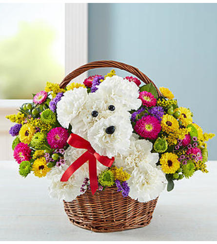 A DOG-able™ in a Basket Flower Bouquet