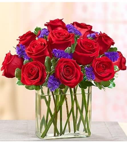 Modern Roses - One Dozen Red Flower Bouquet