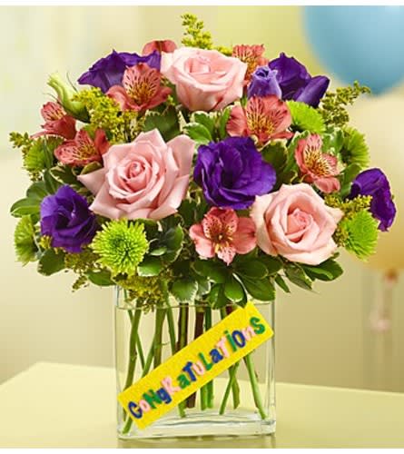 Congratulations Bouquet in a Rectangle V Flower Bouquet