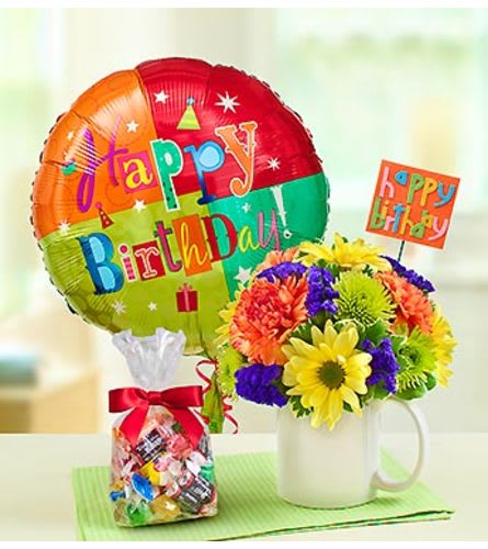 Mugable™ to Say Happy Birthday Flower Bouquet