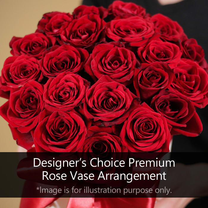 Designer's Choice Premium Rose Vase Arrangement Flower Bouquet