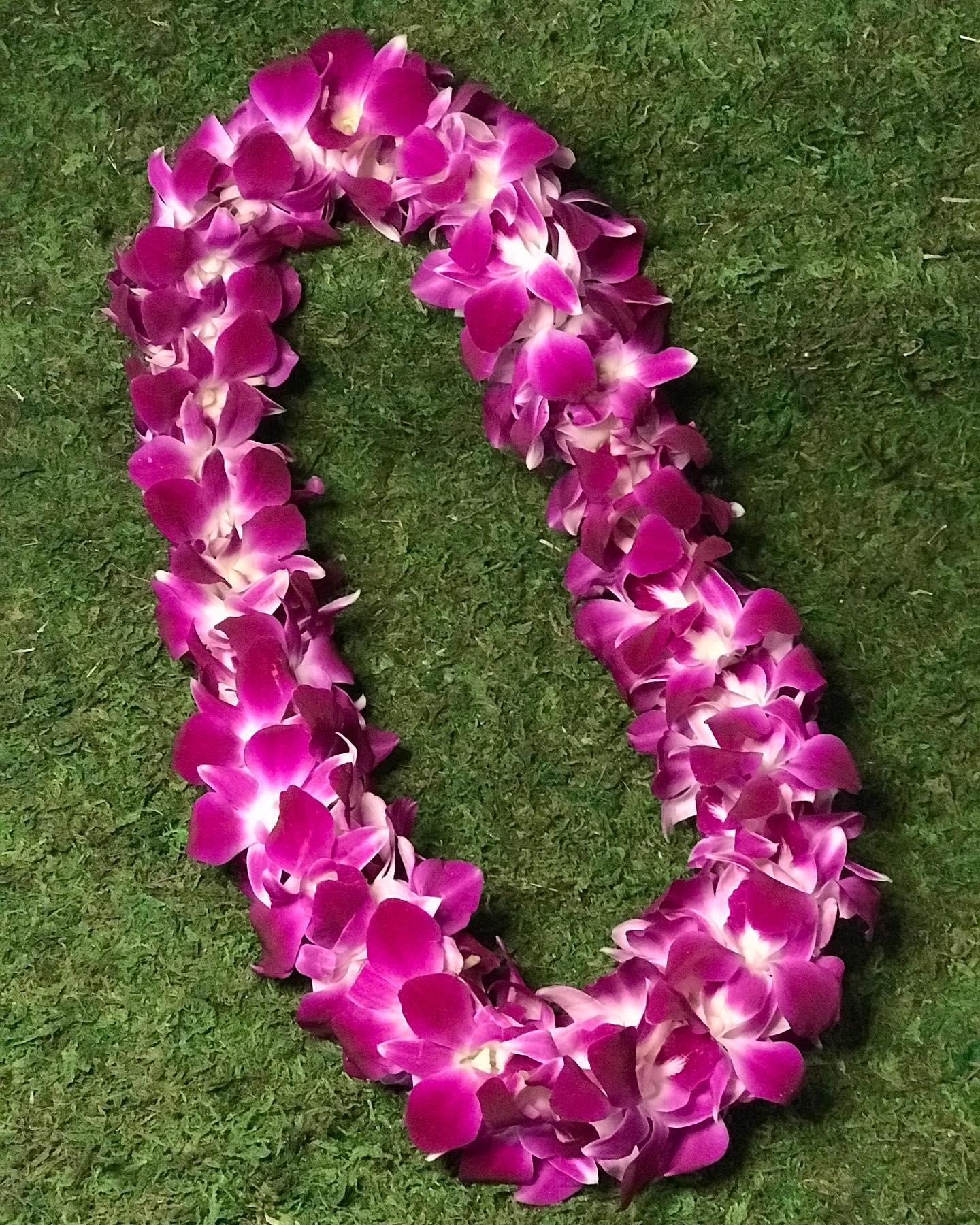 purple double orchid lei - Flower Bouquet