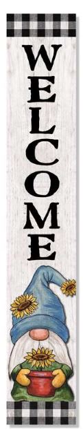 Welcome Sunflower Gnome Porch Board