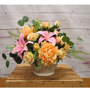 Pink and Peach Silk (Artificial) Arrangement