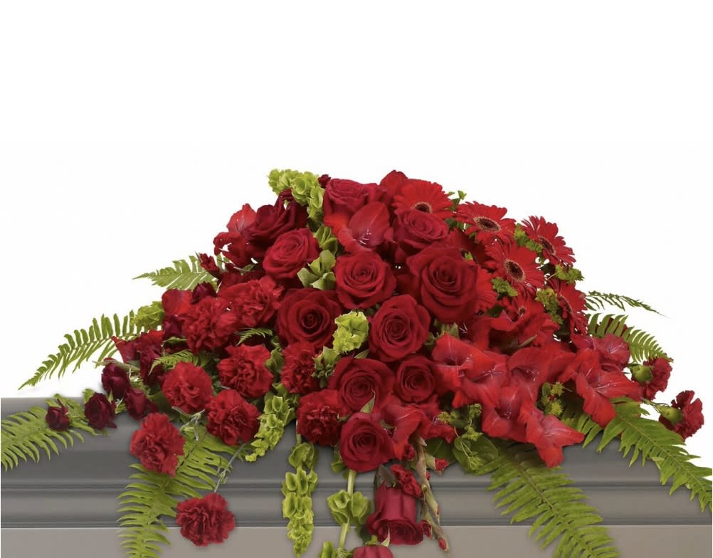 Red Rose Sanctuary Casket Spray
