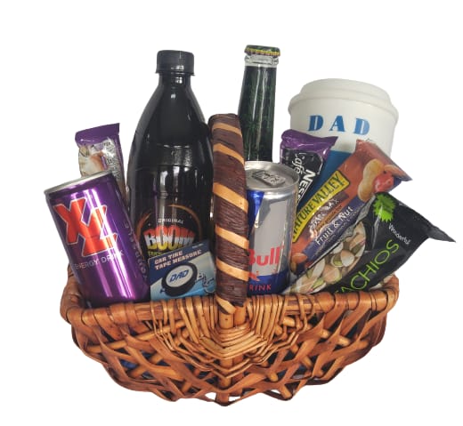Dad Energy Basket Flower Bouquet