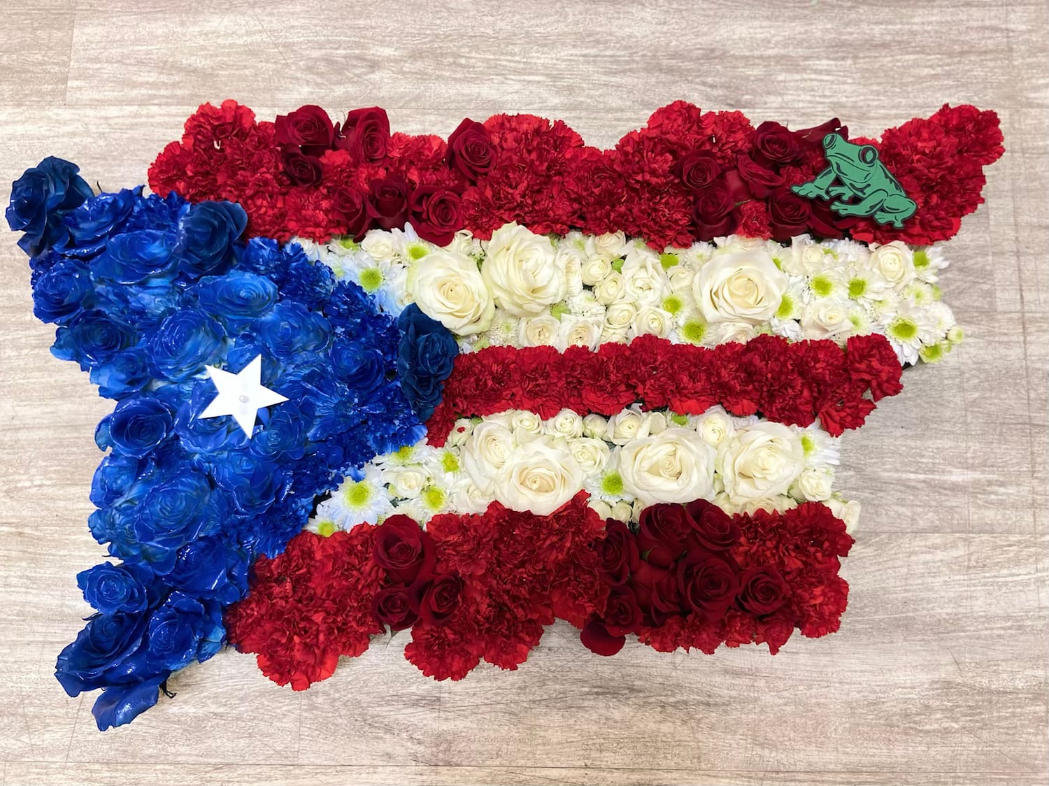 Puerto Rico Flag inside shape of PR map