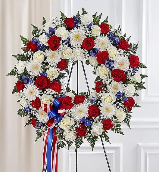 Serene Blessings™ Standing Wreath- Red, White & Blue